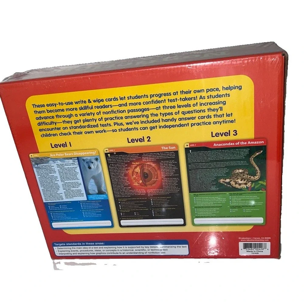 Lakeshore Nonfiction Reading Comprehension Cards Grades 4-5 Homeschool(5/#0)